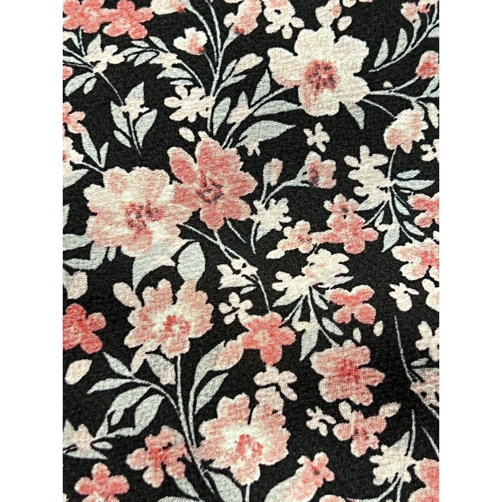 Francesca's Mi Ami Floral Midi Skirt Womens Large Black Pink Ditsy Feminine Boho - Picture 4 of 9